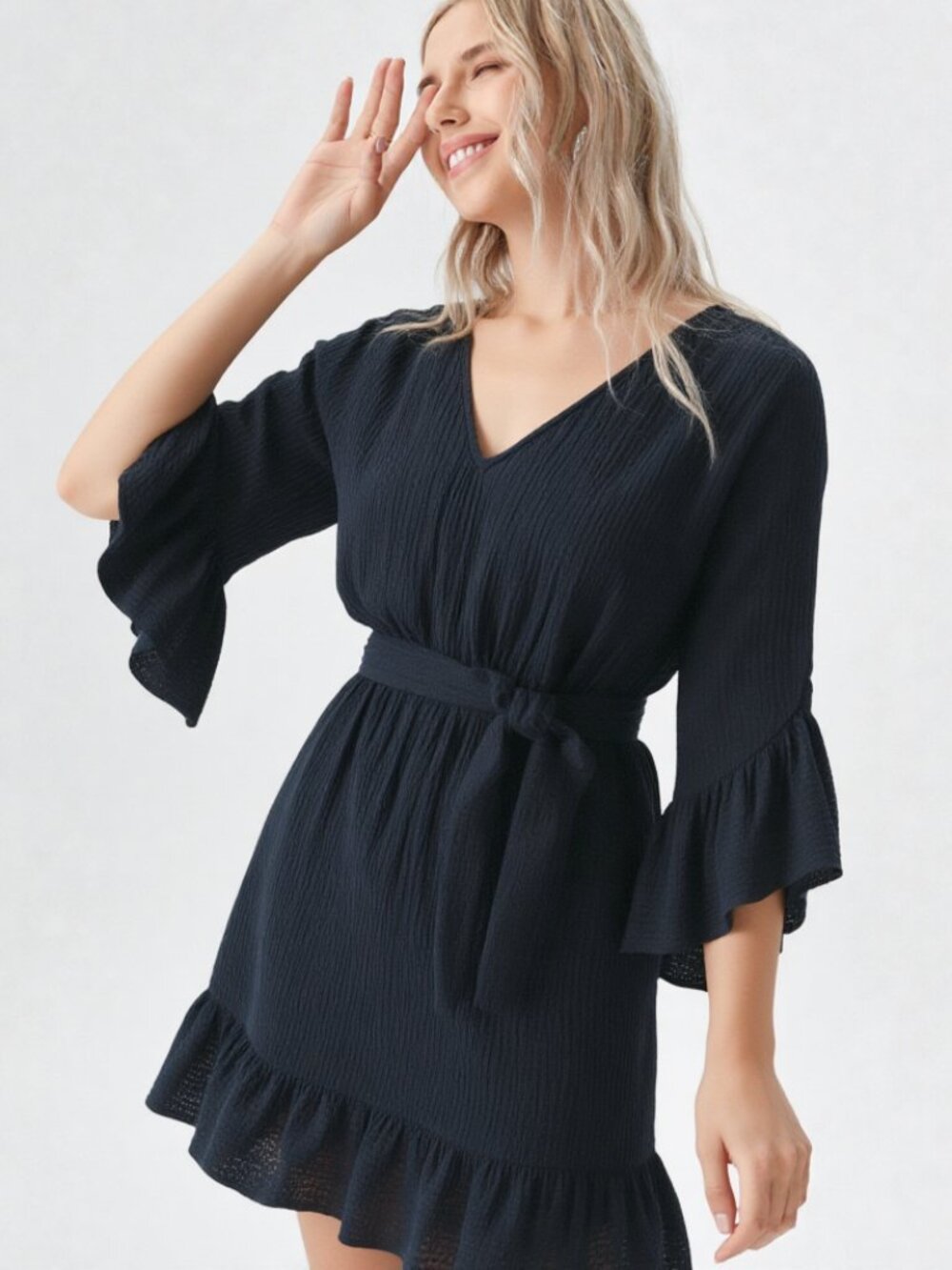 Seafolly Belted Double Cloth flare sleeves dress M